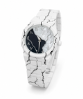 Marble Edition White Luxury Watch – Minimal Arabic Dial Design