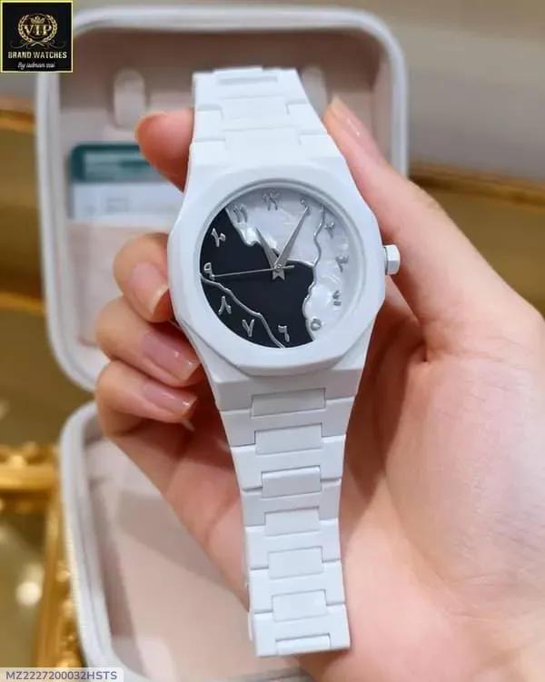 Luna White Minimalist Arabic Dial Watch