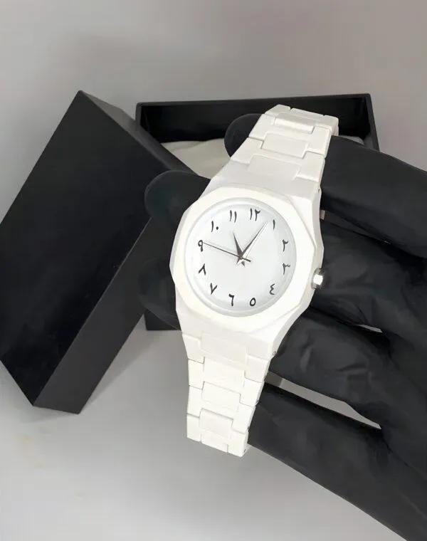 Minimalist White Arabic Dial Watch – Premium Elegant Everyday Timepiece