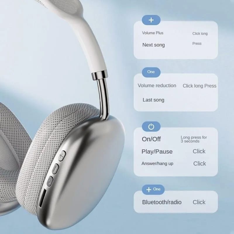 Premium Wireless Over-Ear Headphones – Luxury Metal Finish &amp; Noise Cancellation